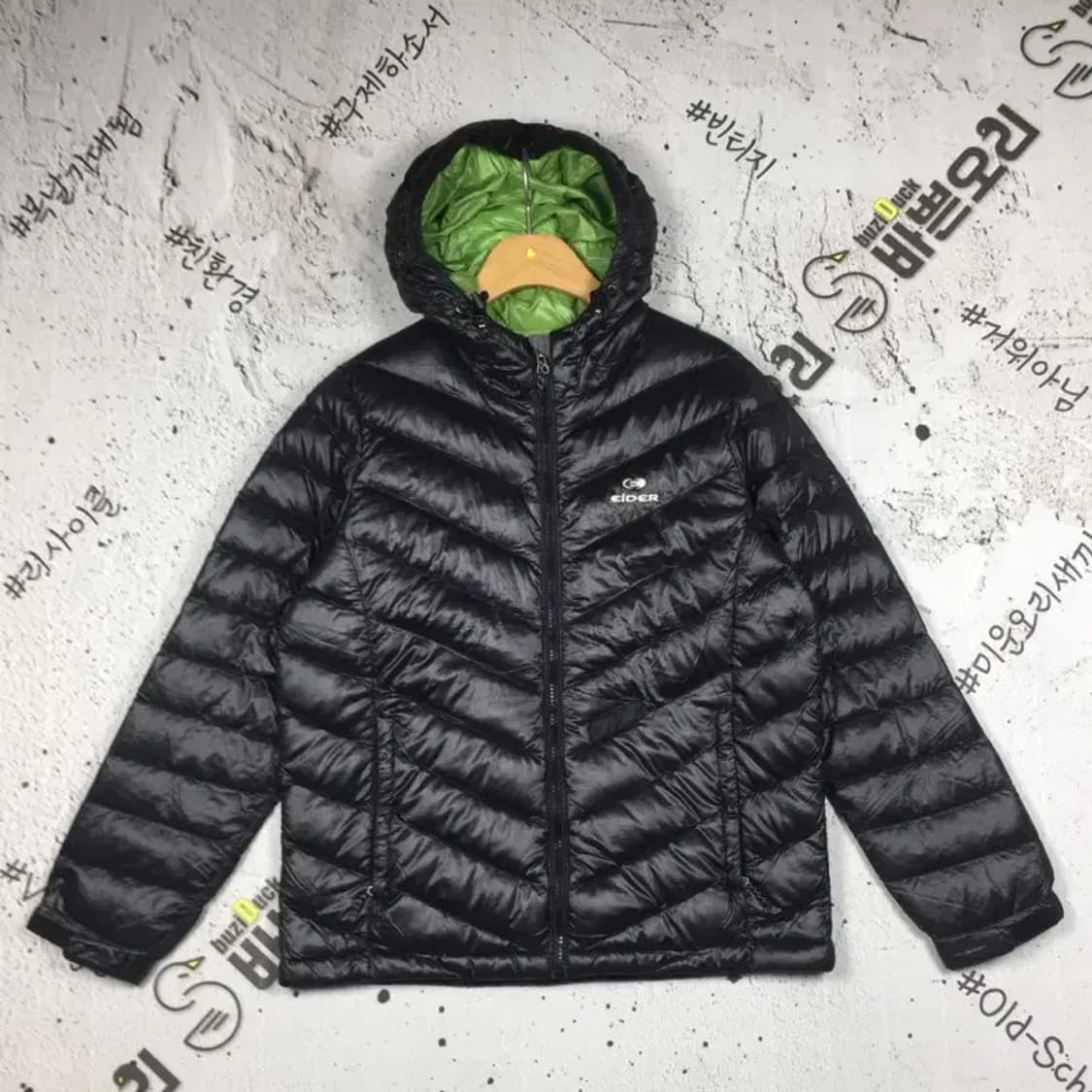 아이더 주니어 구스 경량 후드 패딩 블랙 L 3400206 상품이미지1
