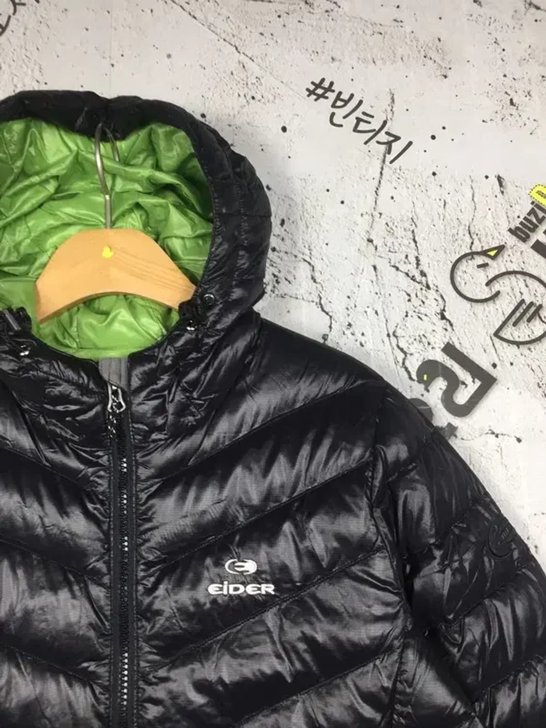 아이더 주니어 구스 경량 후드 패딩 블랙 L 3400206 상품이미지5