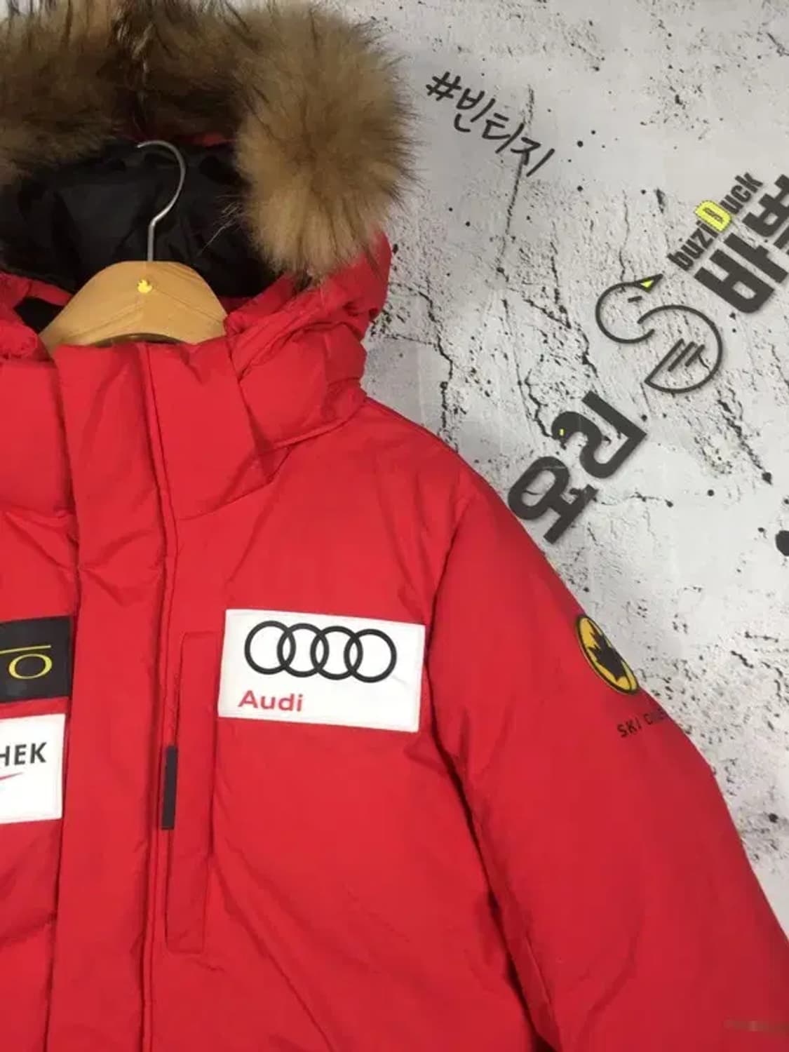 데상트 여성 캐나다 스키 아우디 덕다운 패딩 레드 85 3400217 상품이미지5