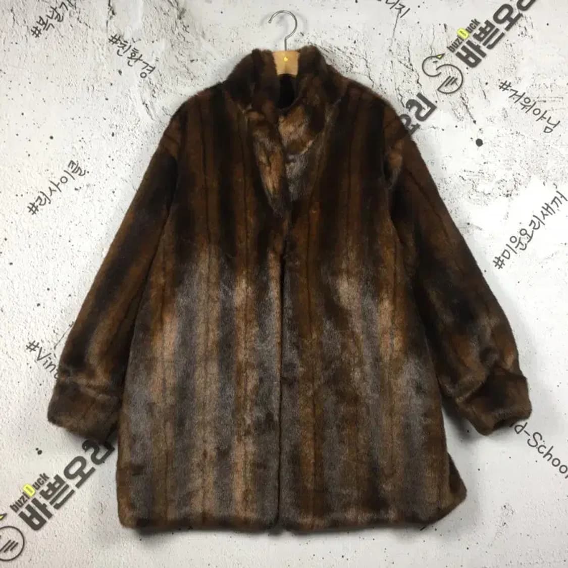 뉴컨트리 페이크퍼 인조 밍크코트 브라운 F 3400220 상품이미지1