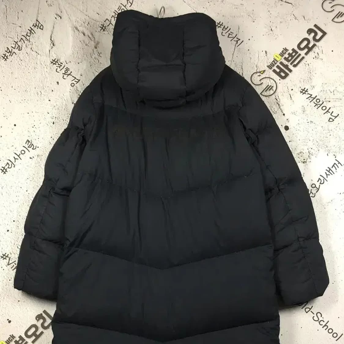 데상트 구스다운 롱 패딩 점퍼 블랙 S 3400225 상품이미지5