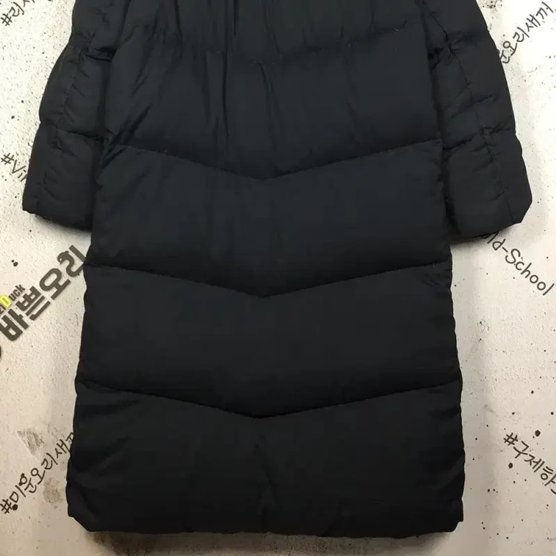데상트 구스다운 롱 패딩 점퍼 블랙 S 3400225 상품이미지6