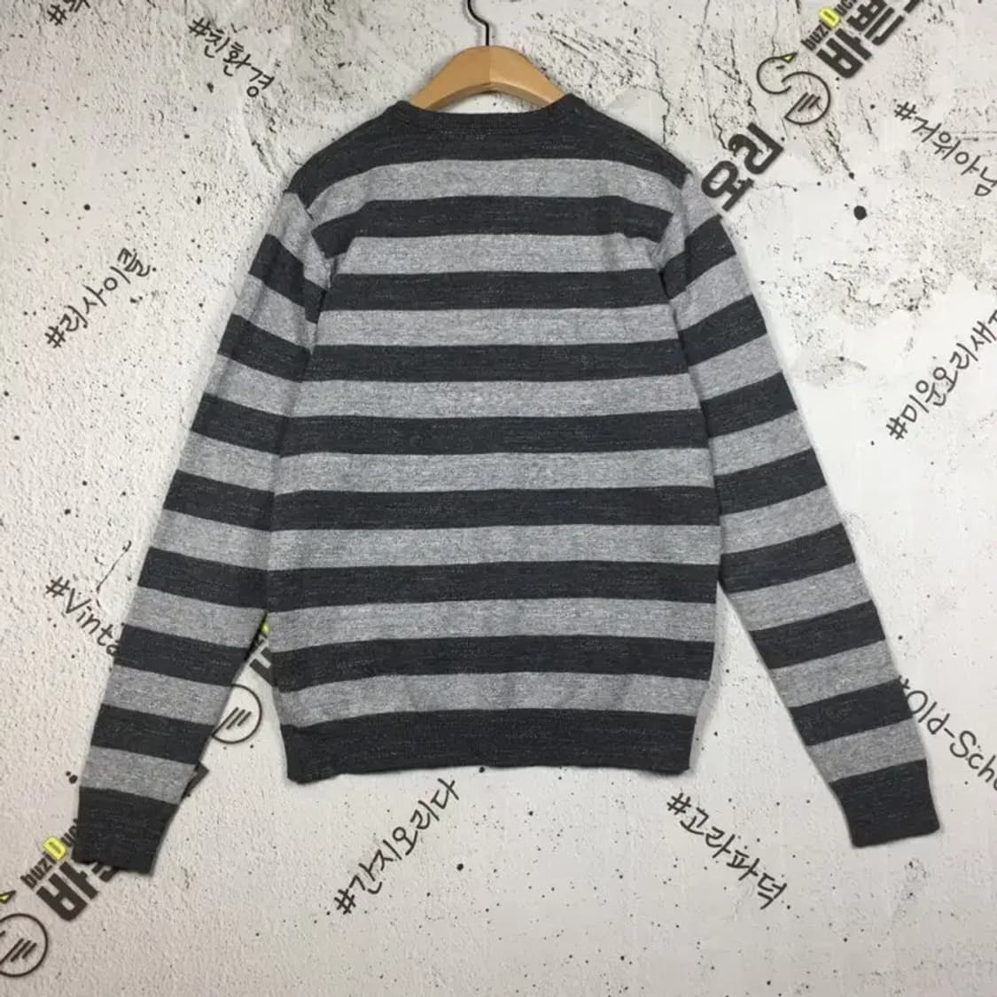 타미힐피거데님 니트 스트라이프 라이트 그레이 M 2400119 상품이미지2