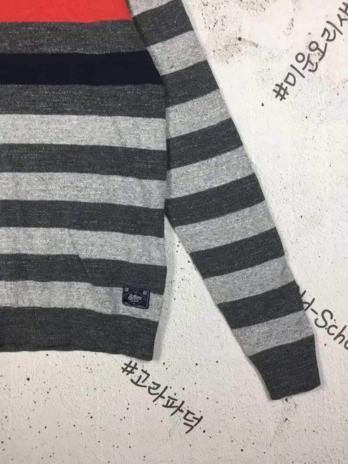 타미힐피거데님 니트 스트라이프 라이트 그레이 M 2400119 상품이미지6