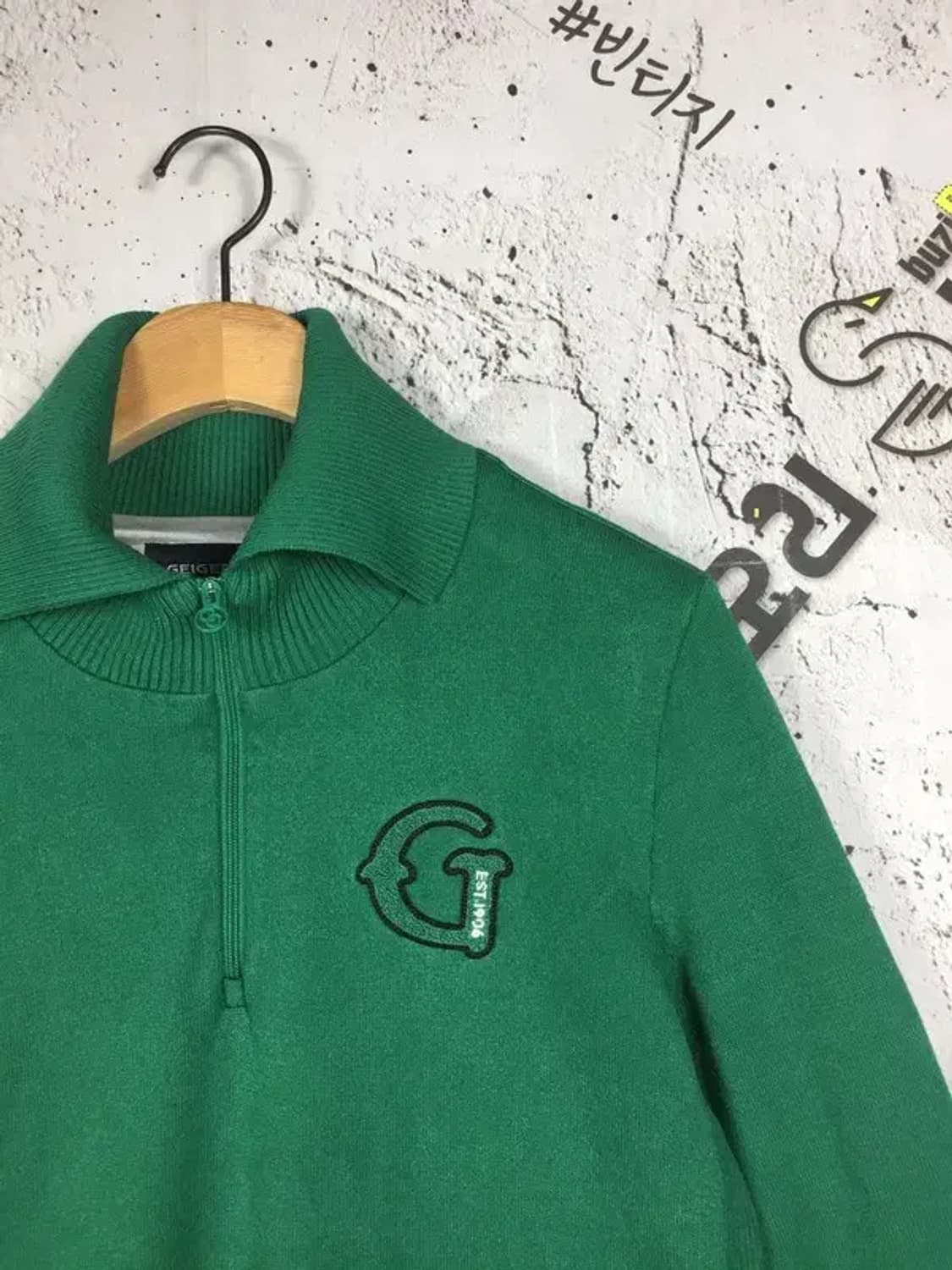 가이거골프 여성 반집업 방풍 니트 스웨터 그린 100(L) 2400120 상품이미지4