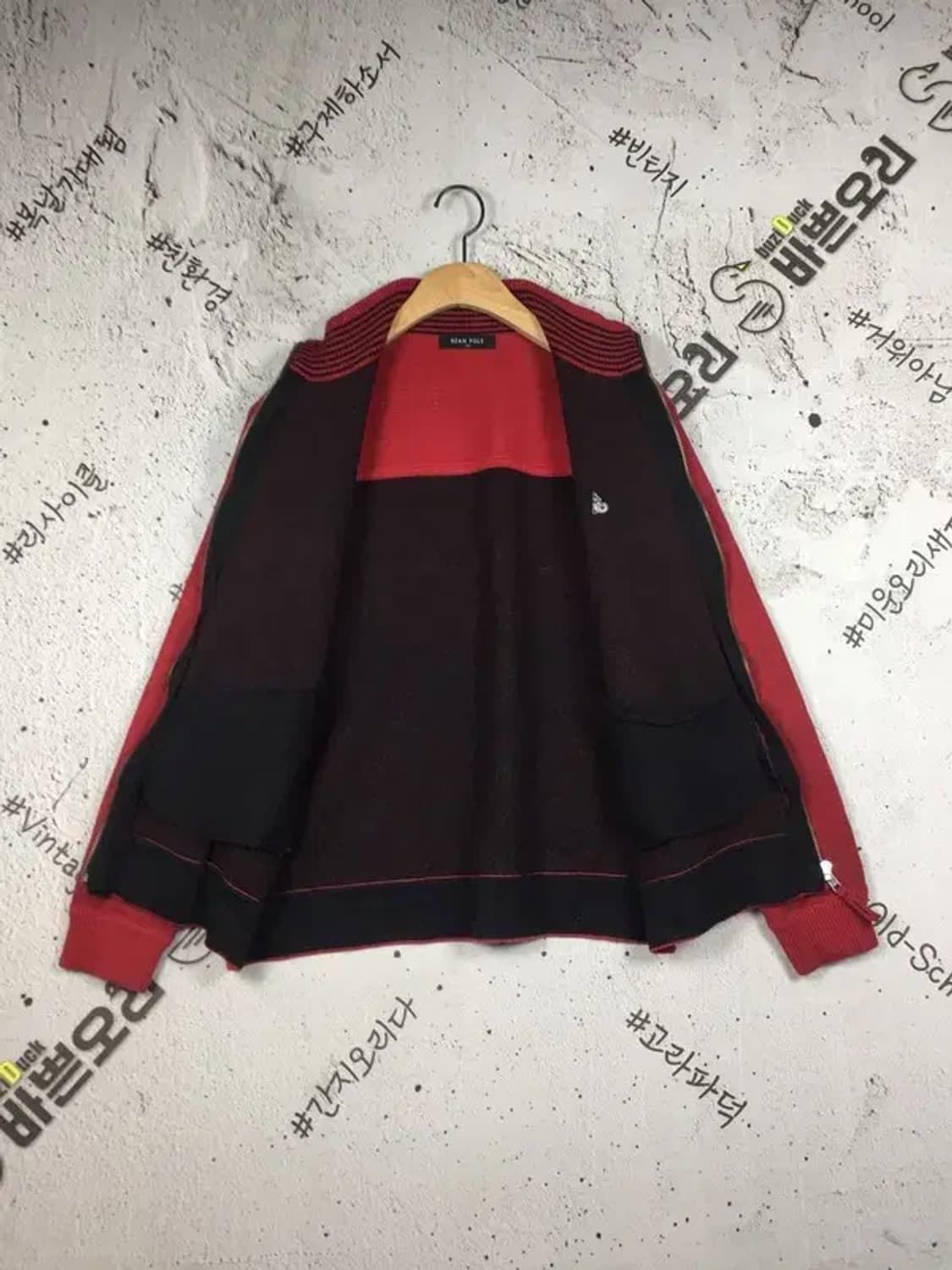 빈폴 집업 니트 스웨터 레드 XL 2400121 상품이미지4