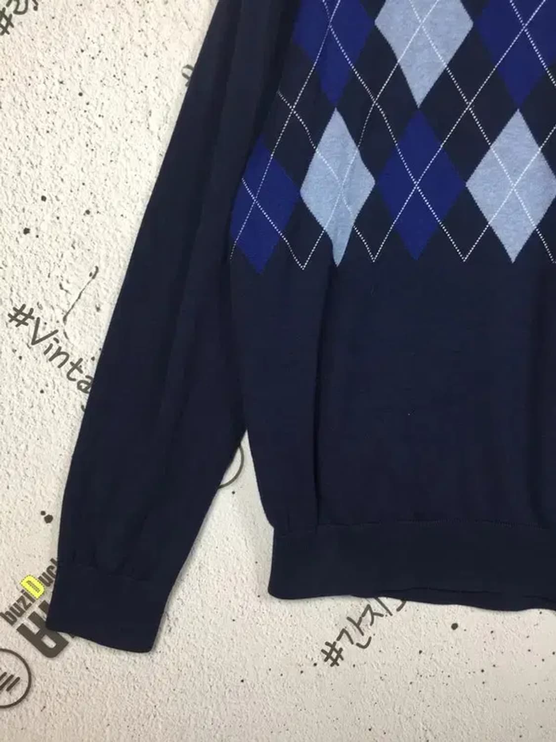 타미힐피거 아가일패턴 브이넥 니트 네이비 XL 2400122 상품이미지5