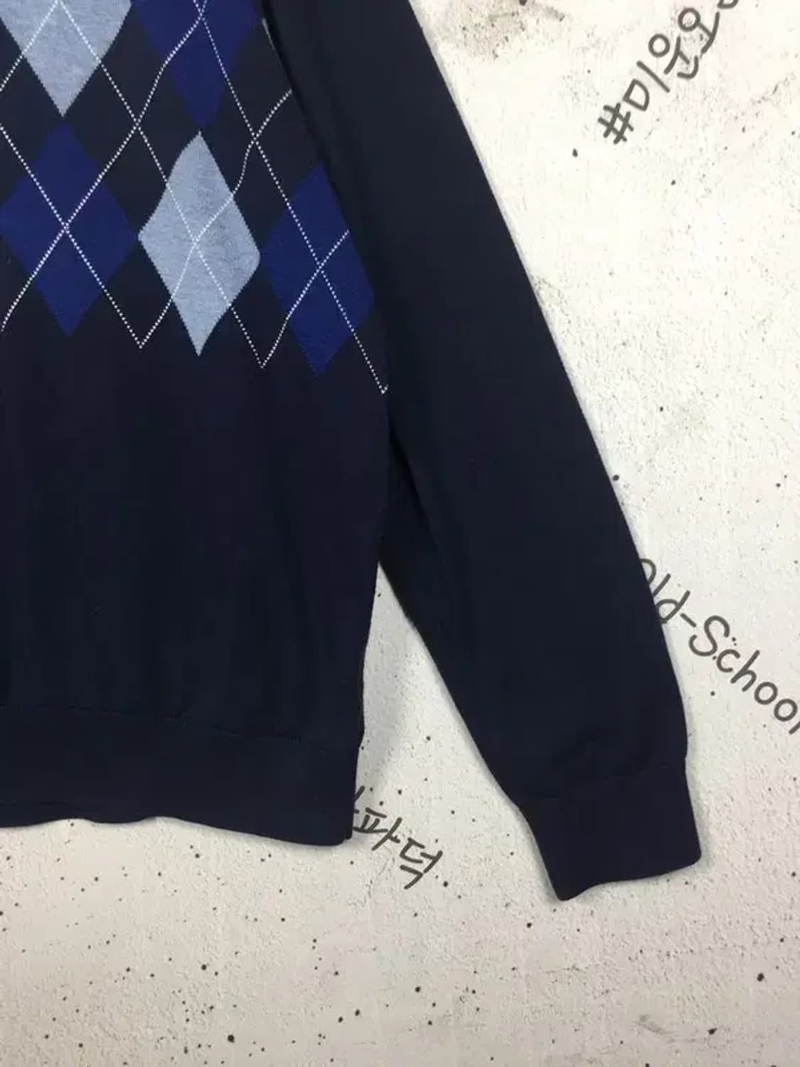 타미힐피거 아가일패턴 브이넥 니트 네이비 XL 2400122 상품이미지6