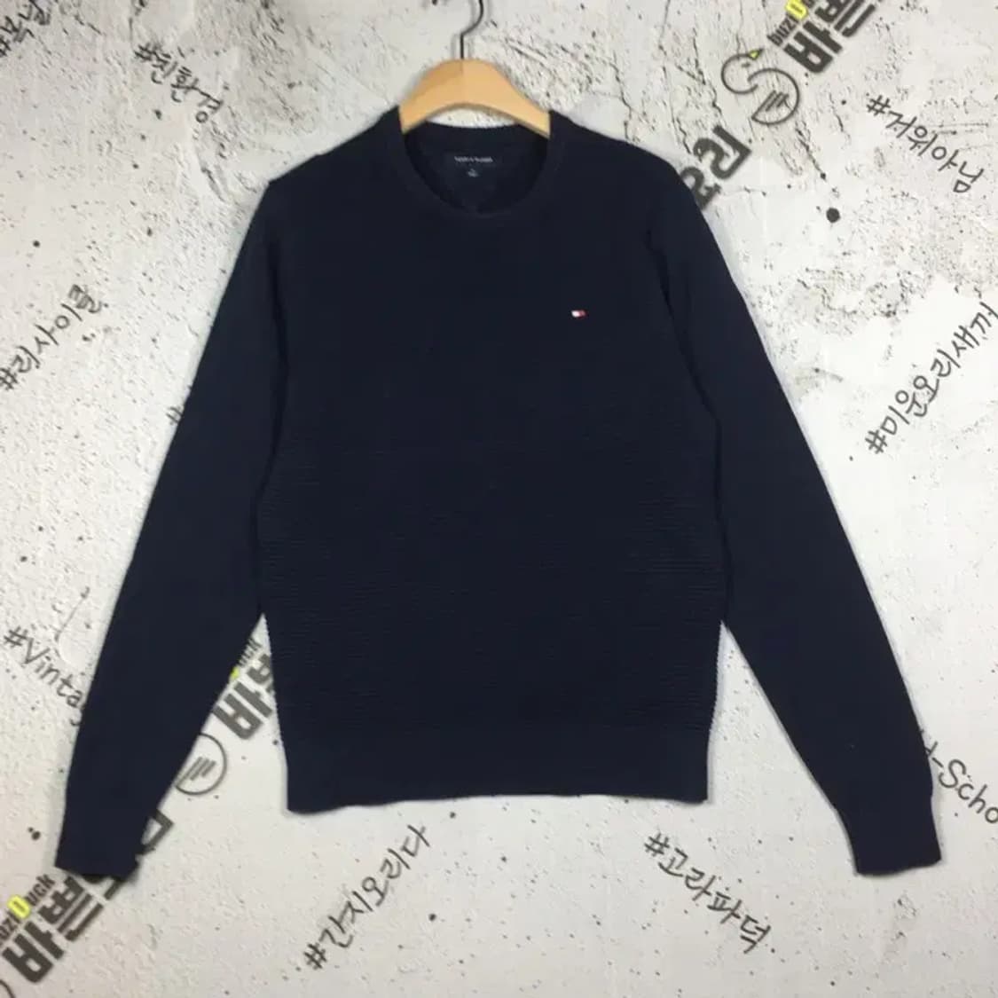 타미힐피거 크루넥 가로패턴 스웨터 니트 네이비 M 2400123 상품이미지1
