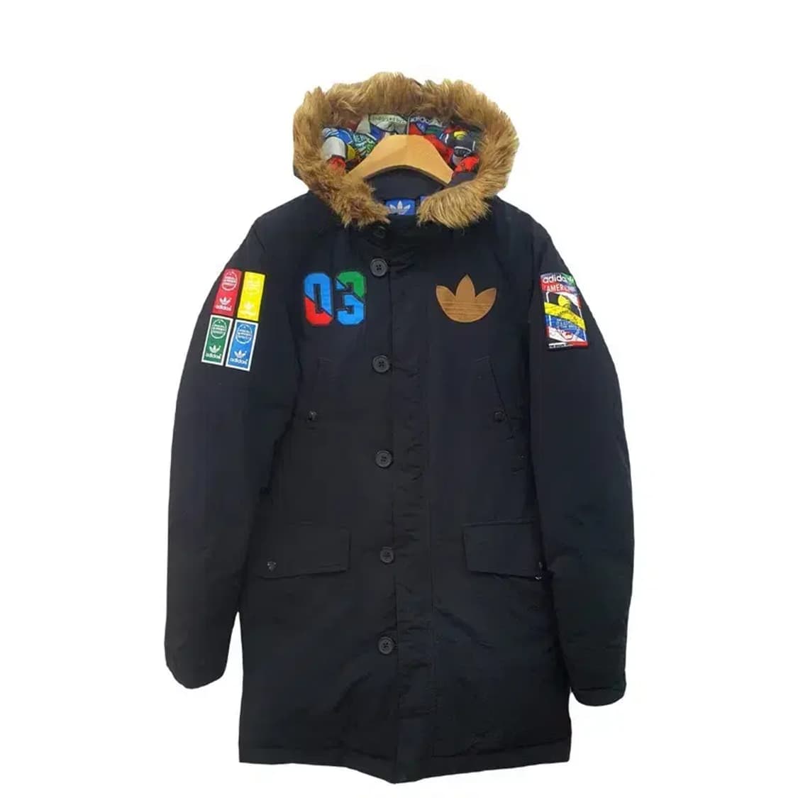 아디다스 ADIDAS 프린팅 패딩 블랙 3400004 상품이미지1