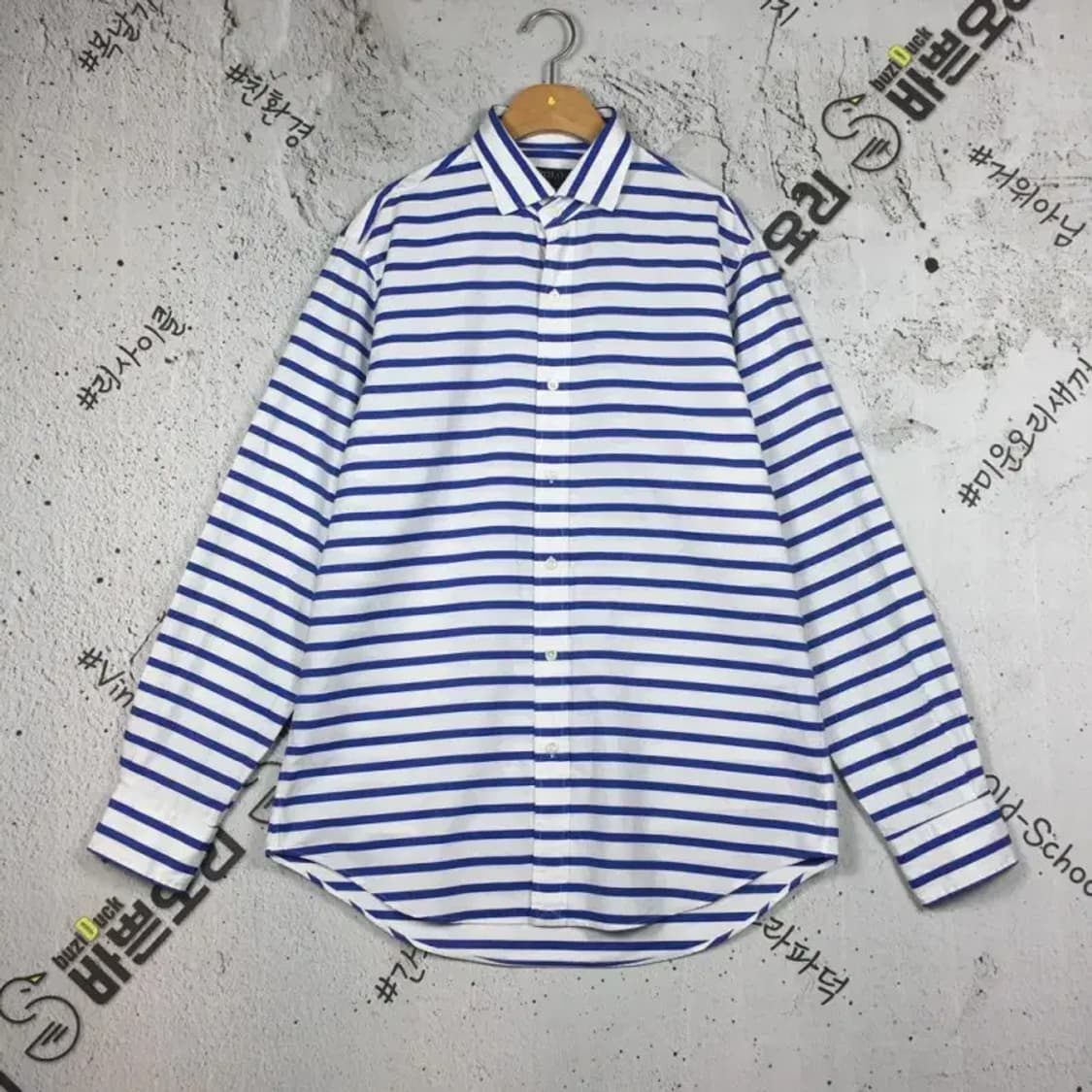 폴로랄프로렌 스트라이프 버튼업 셔츠 블루 M 1100383 상품이미지1