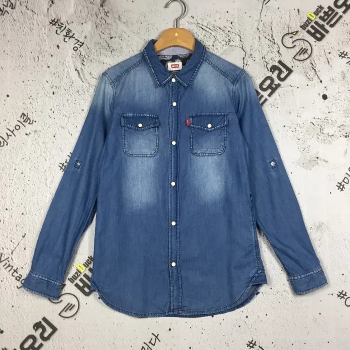 리바이스 여성 웨스턴 데님 셔츠 네이비 155 1100386 상품이미지1