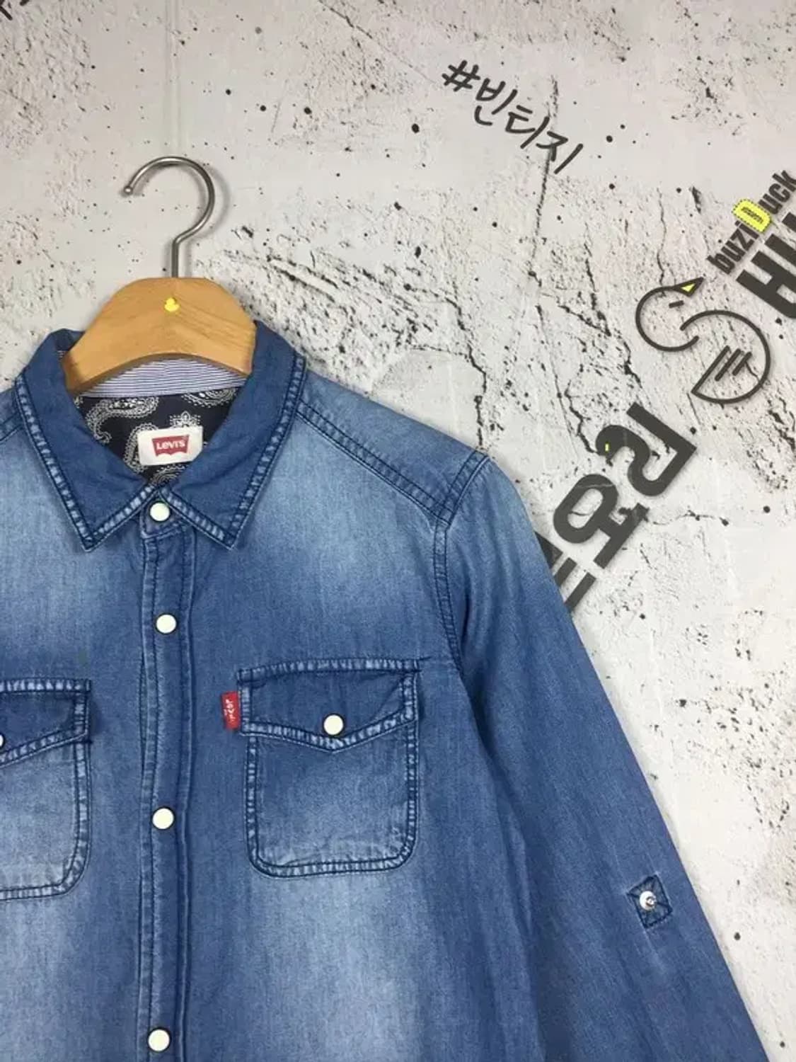 리바이스 여성 웨스턴 데님 셔츠 네이비 155 1100386 상품이미지4