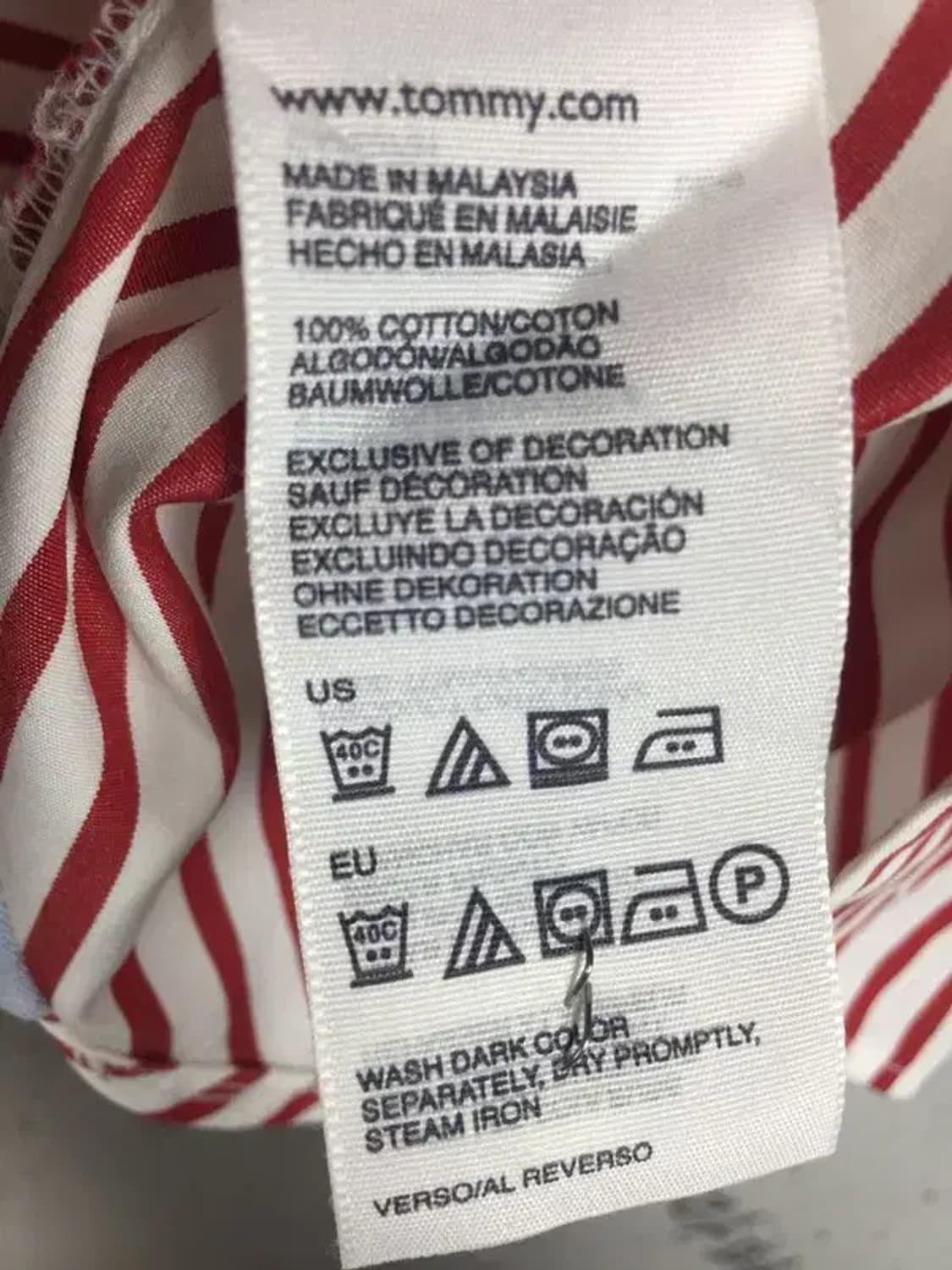 타미힐피거 여성 포플린 셔츠 스트라이프 레드 XS 1100392 상품이미지9