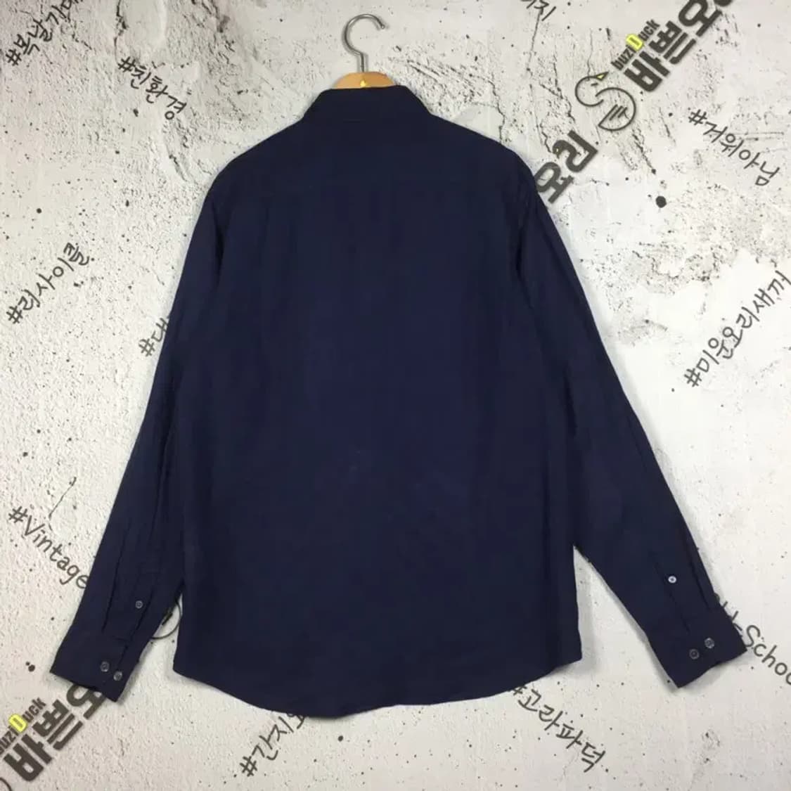 빈폴 린넨 긴팔 셔츠 네이비 100 1100385 상품이미지2