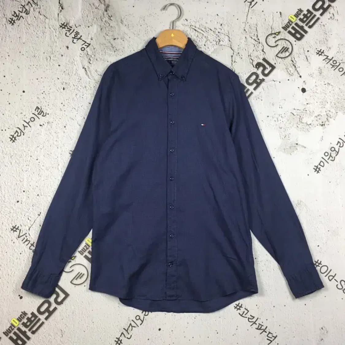 타미힐피거 슬림핏 긴팔 셔츠 네이비 S 1100387 상품이미지1