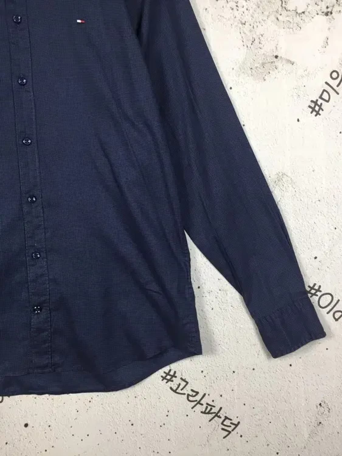 타미힐피거 슬림핏 긴팔 셔츠 네이비 S 1100387 상품이미지6