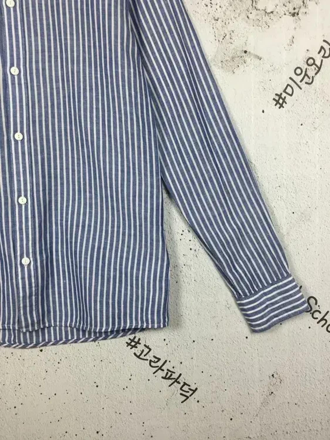 타미힐피거 데님 셔츠 스트라이프 네이비 S 1100390 상품이미지6