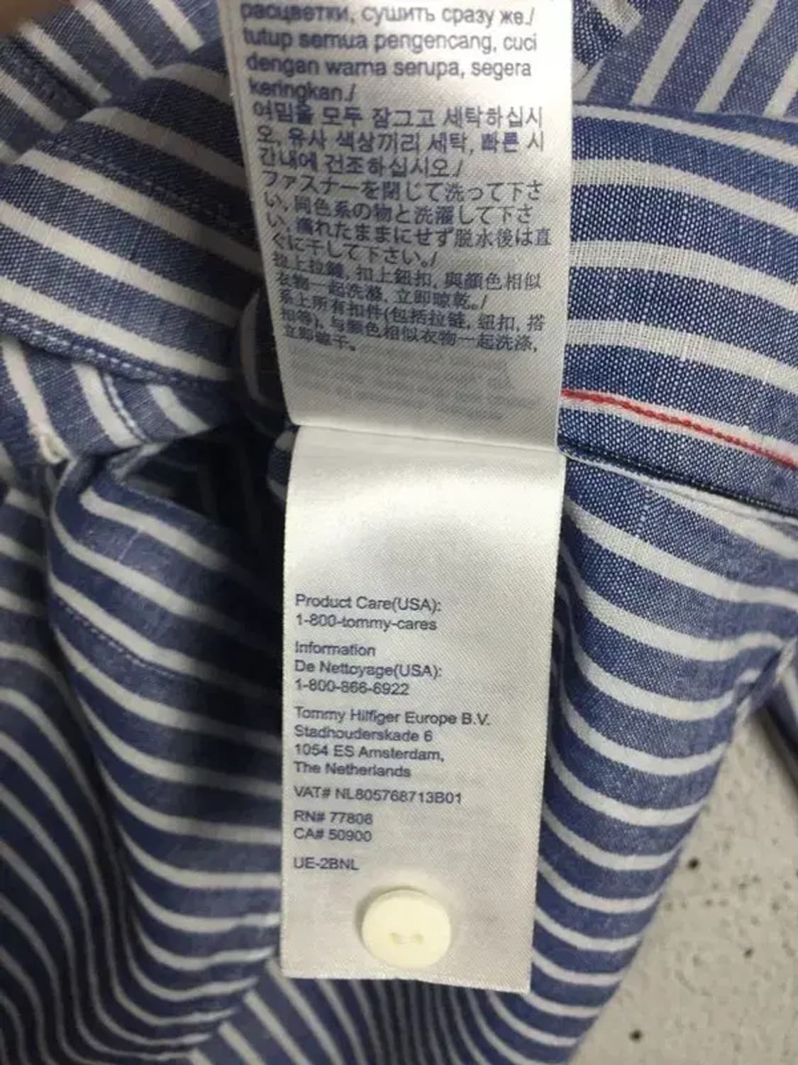 타미힐피거 데님 셔츠 스트라이프 네이비 S 1100390 상품이미지8