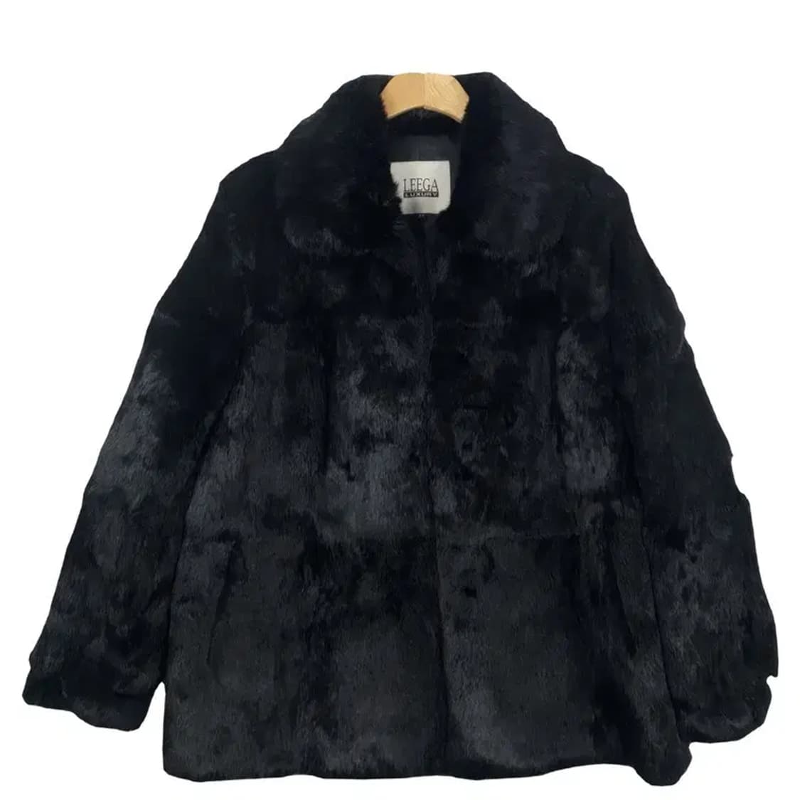 LEEGA 100% 리얼 토끼털 반코트 블랙 3400094 상품이미지1