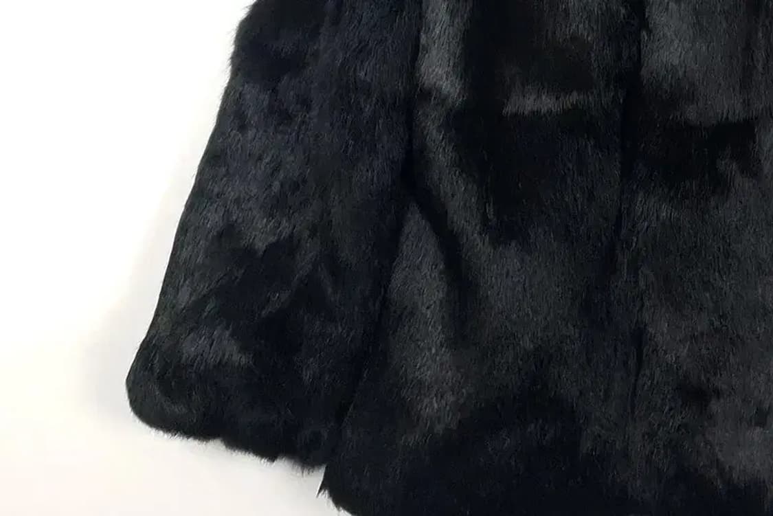 LEEGA 100% 리얼 토끼털 반코트 블랙 3400094 상품이미지8