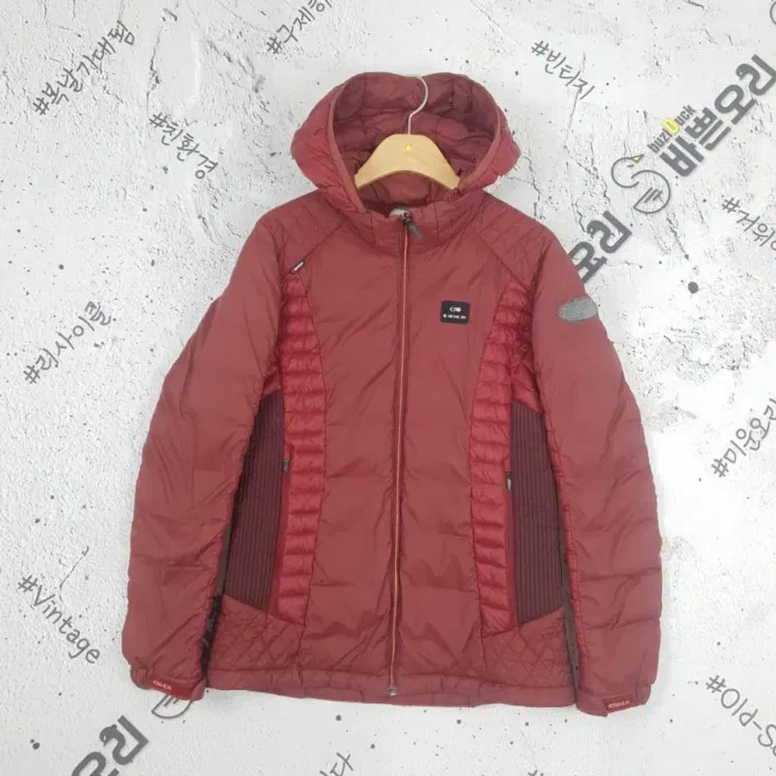 아이더 EIDER 여성 경량 후드 패딩 다크코랄 3400113 상품이미지1