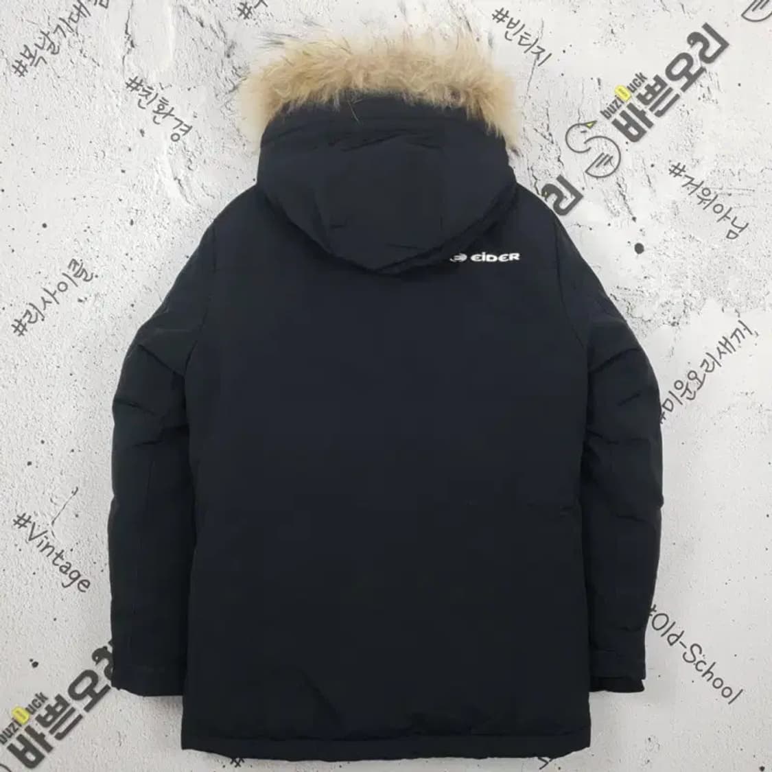 EIDER 아이더 사파리 네이비 라쿤퍼 덕다운 패딩 블랙 3400095 상품이미지2