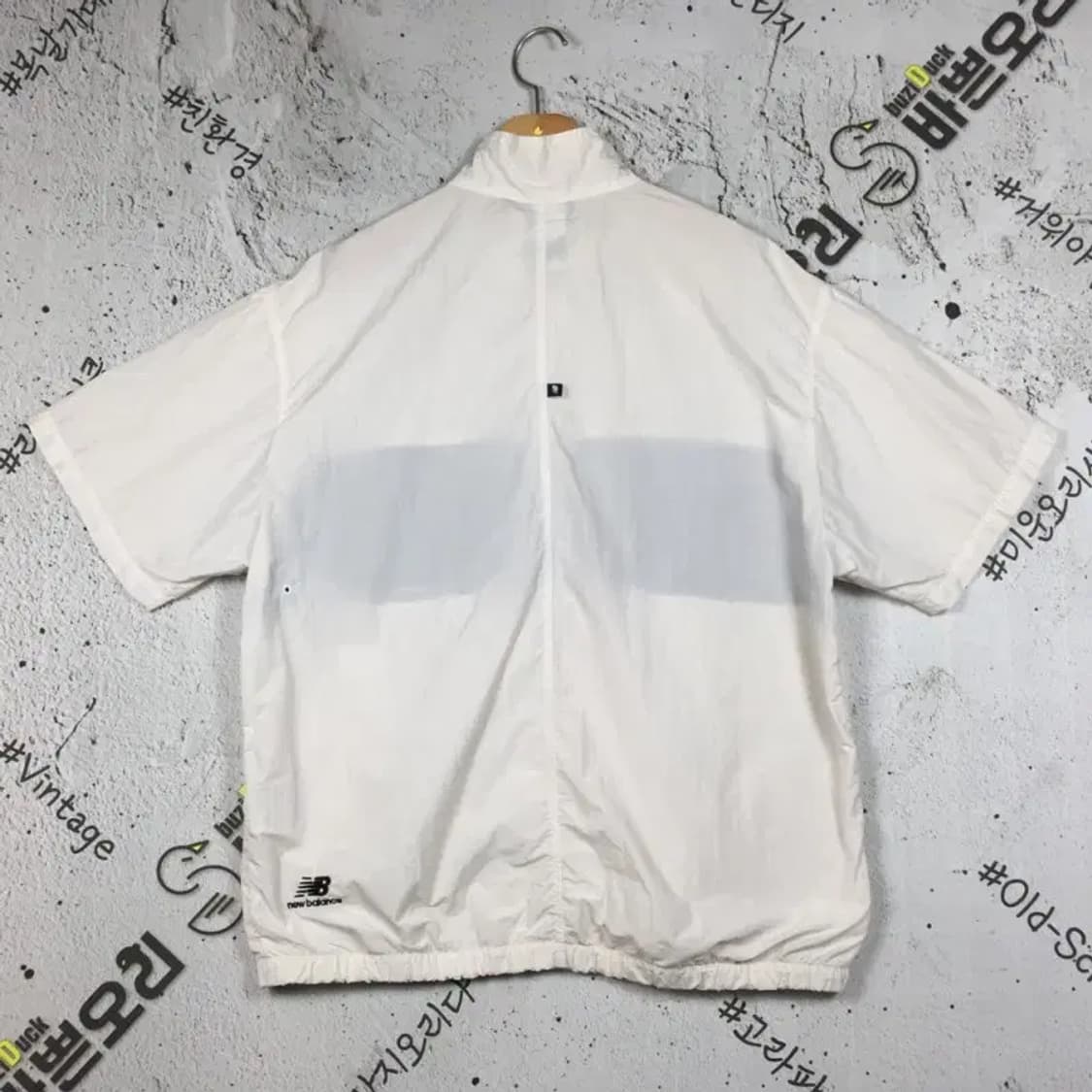 뉴발란스 배색 반팔 아노락 하프집업 화이트 M 3800220 상품이미지2