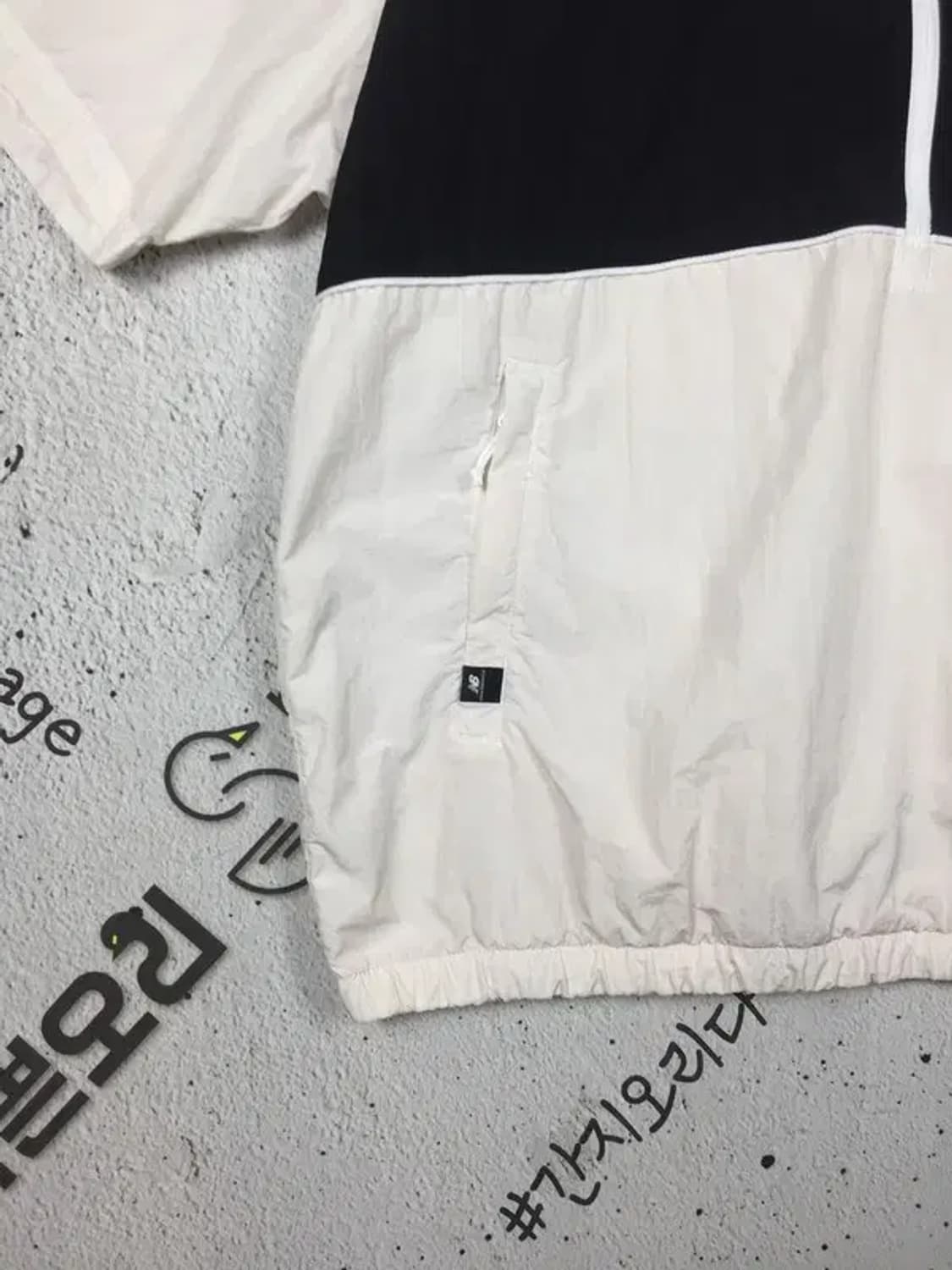 뉴발란스 배색 반팔 아노락 하프집업 화이트 M 3800220 상품이미지5