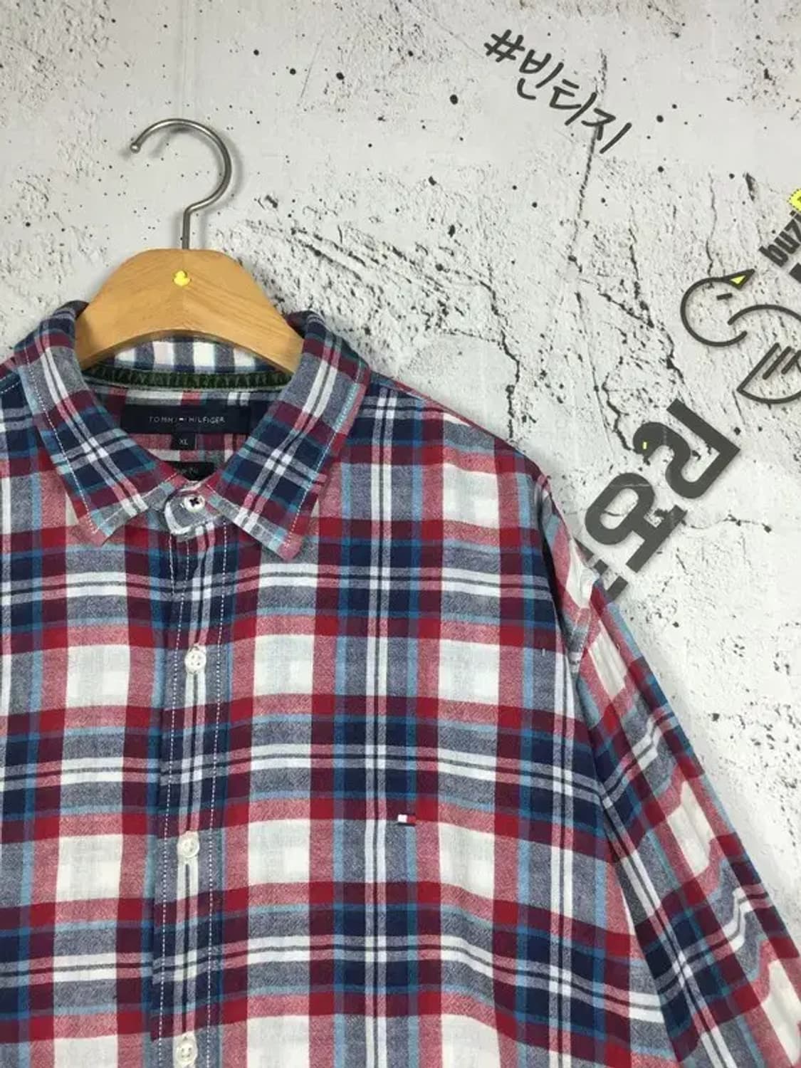 타미힐피거 빈티지핏 이중 셔츠 레드 XL 1100394 상품이미지4
