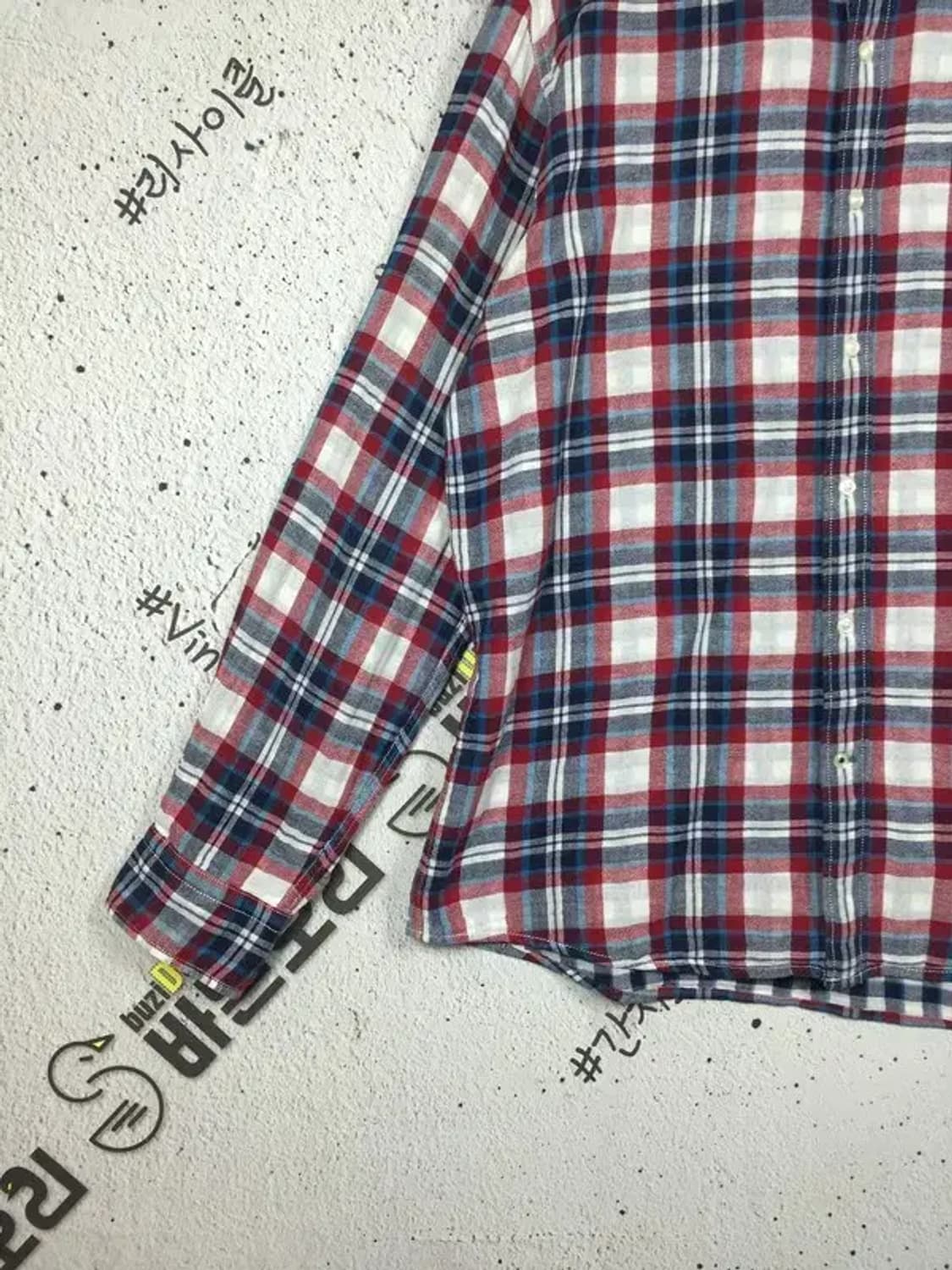 타미힐피거 빈티지핏 이중 셔츠 레드 XL 1100394 상품이미지6