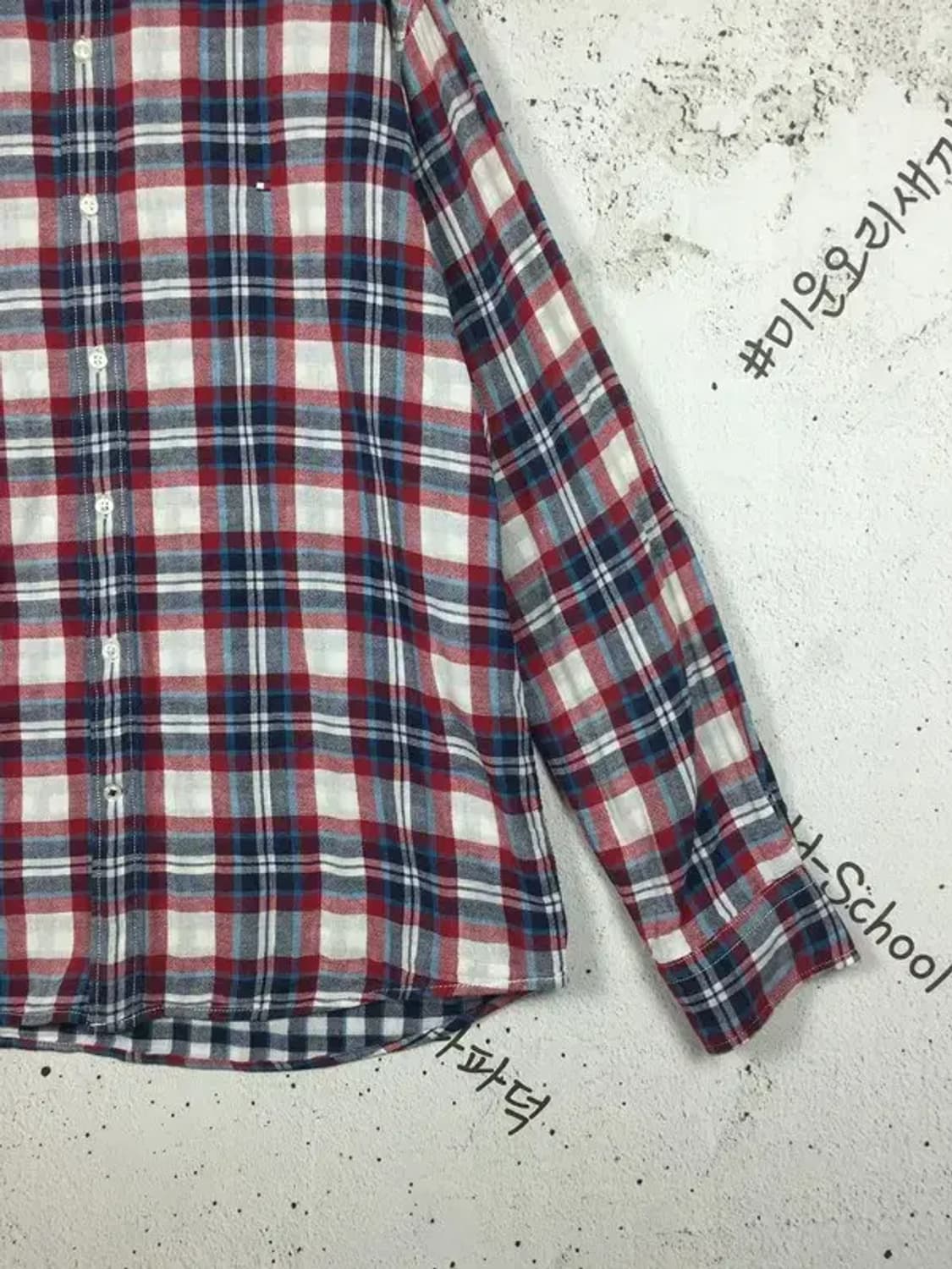 타미힐피거 빈티지핏 이중 셔츠 레드 XL 1100394 상품이미지7