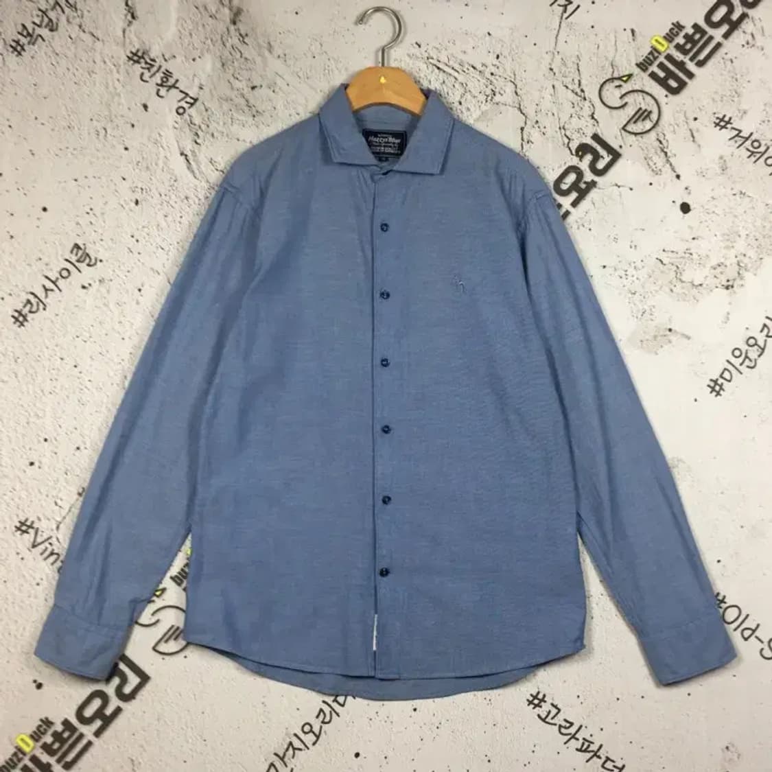 헤지스 블루 슬림핏 셔츠 라이트 블루 95 1100395 상품이미지1