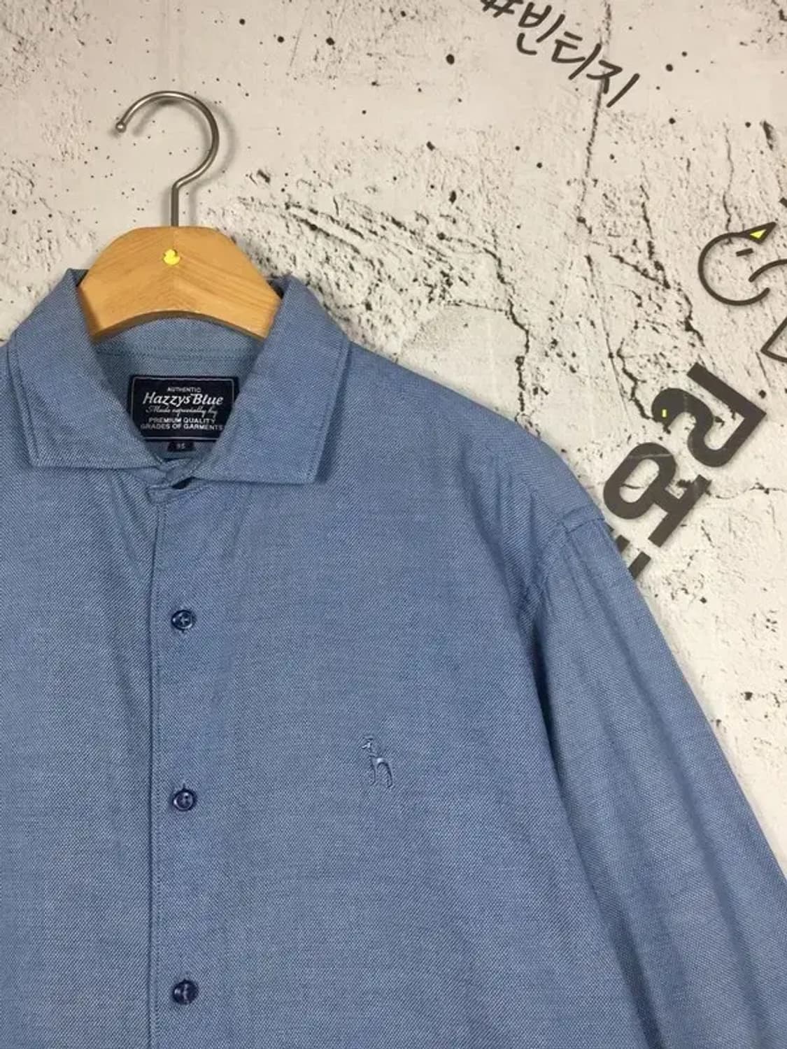 헤지스 블루 슬림핏 셔츠 라이트 블루 95 1100395 상품이미지4