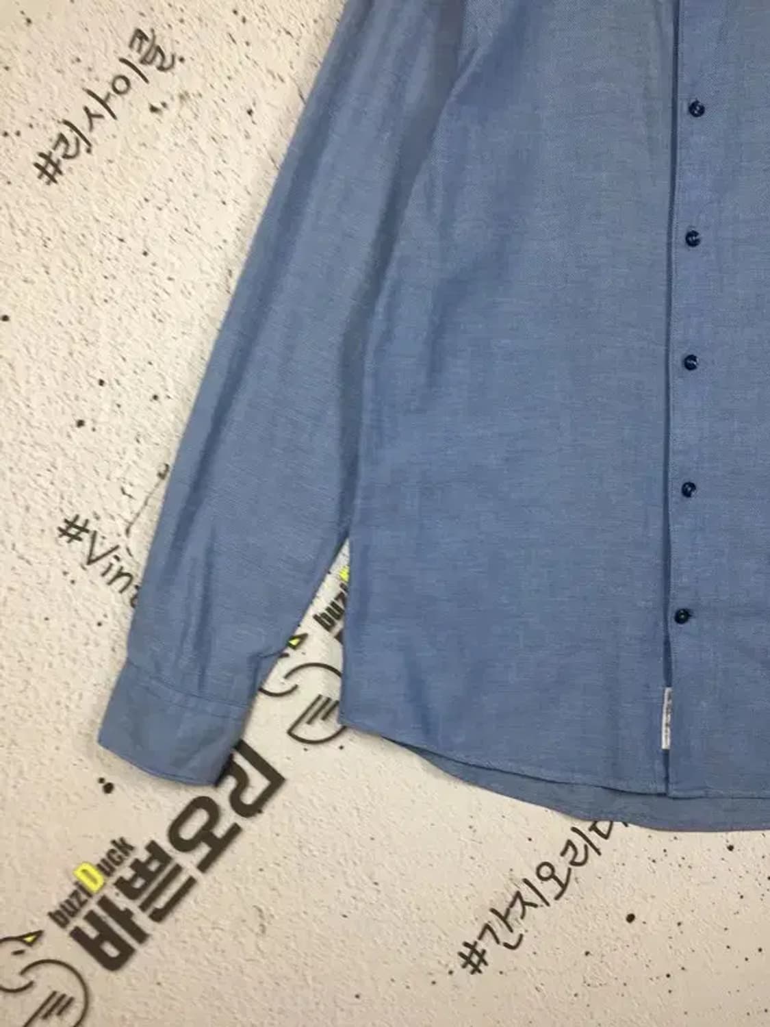 헤지스 블루 슬림핏 셔츠 라이트 블루 95 1100395 상품이미지6