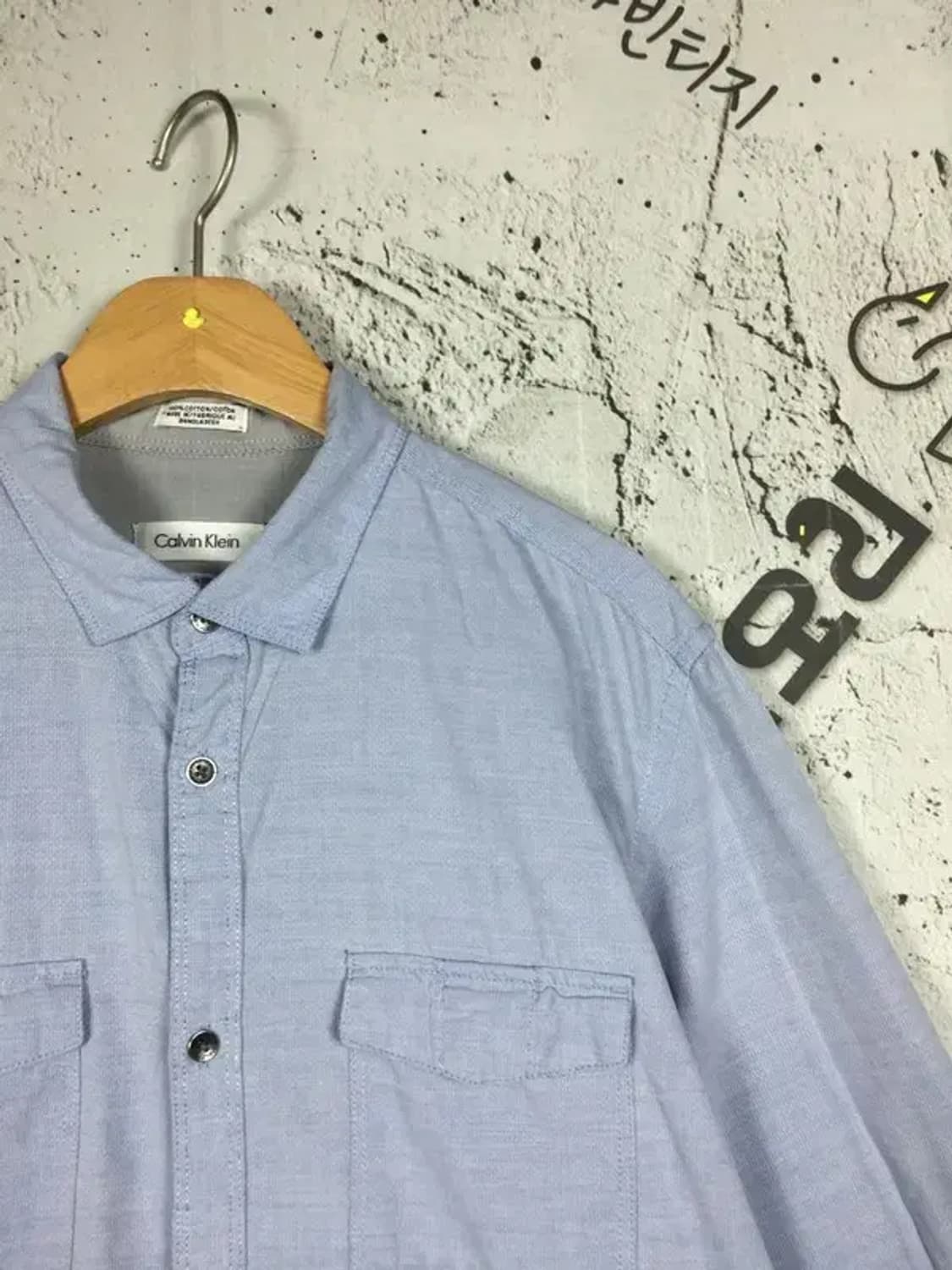 캘빈클라인 클래식핏 긴팔 셔츠 라이트 블루 M 1100396 상품이미지4