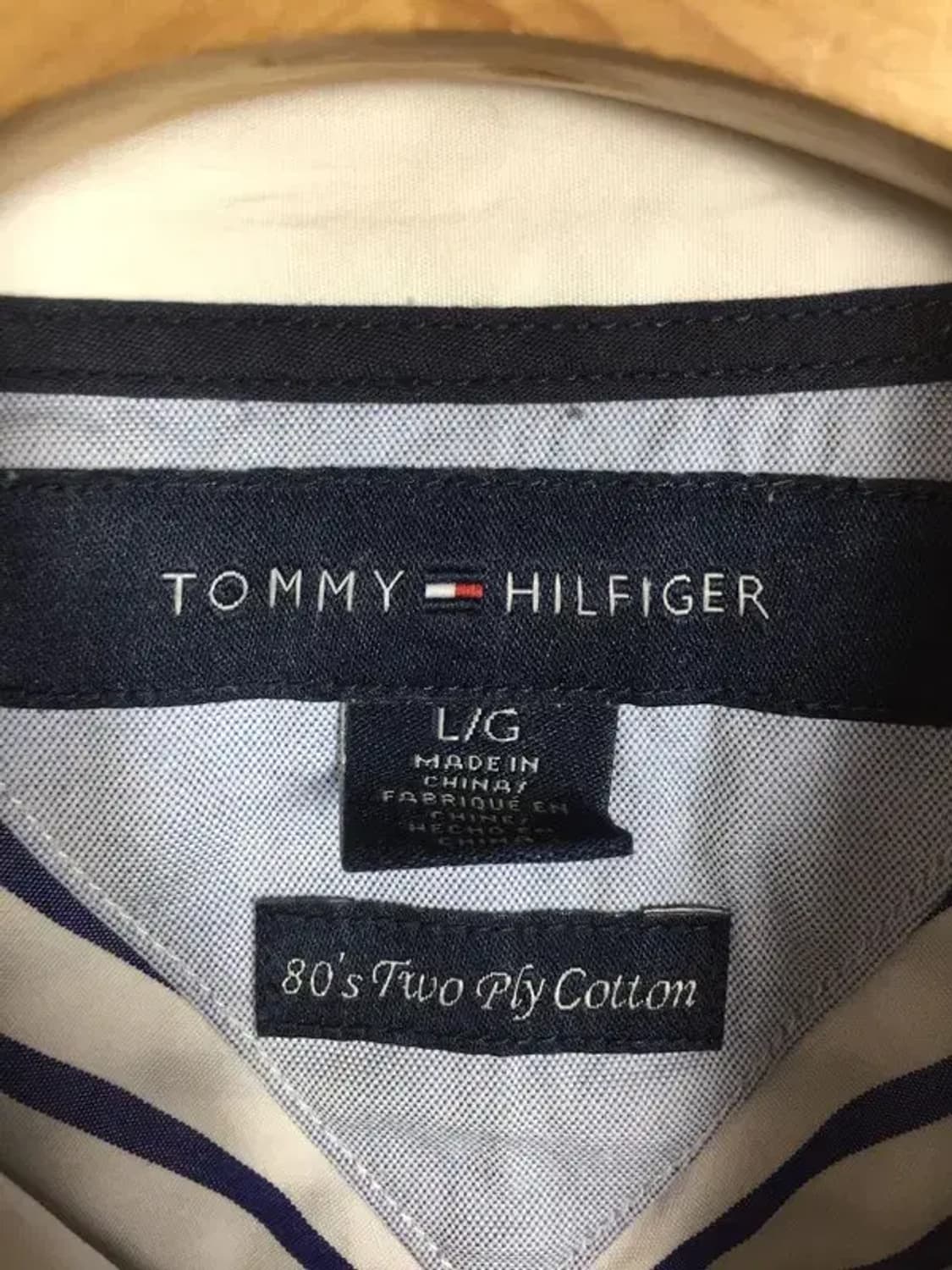 타미힐피거 자수로고 셔츠 네이비 스트라이프 L 1100397 상품이미지7