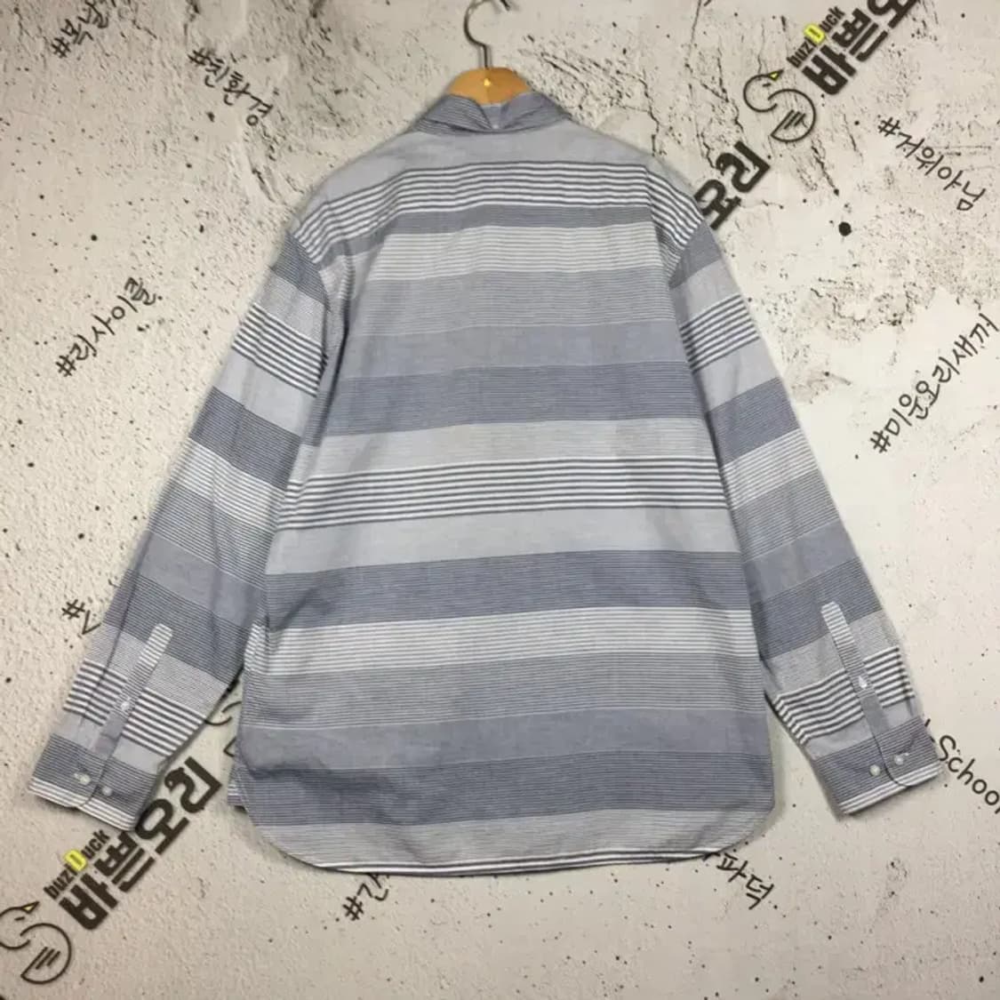 헤지스 슬림핏 긴팔 셔츠 라이트그레이 110 1100398 상품이미지2