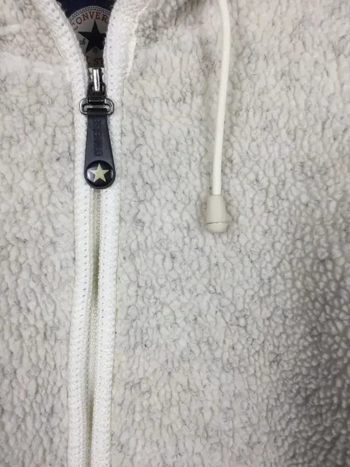 컨버스 뽀글이 후리스 후드 집업 크림 100 3400143 상품이미지6