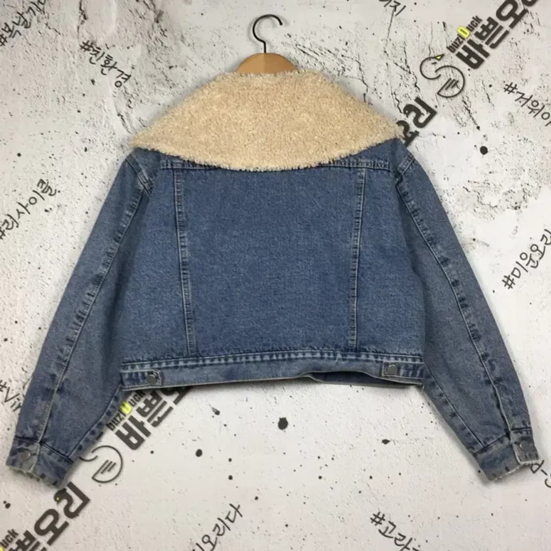 바쁜오리 여성 양털 데님 크롭 청자켓 네이비 L 3400156 상품이미지2