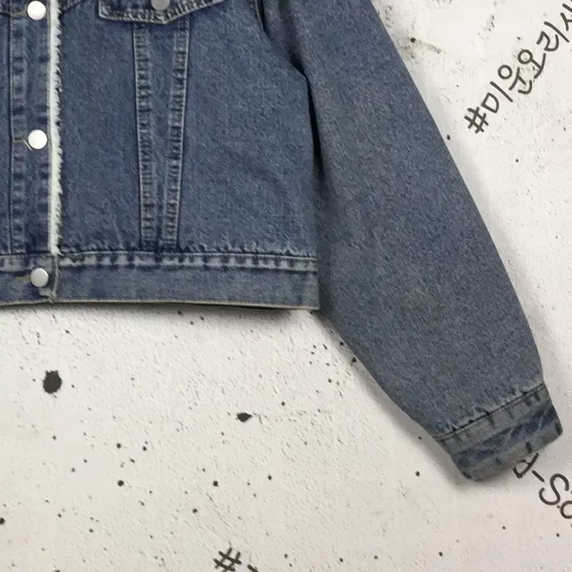 바쁜오리 여성 양털 데님 크롭 청자켓 네이비 L 3400156 상품이미지8