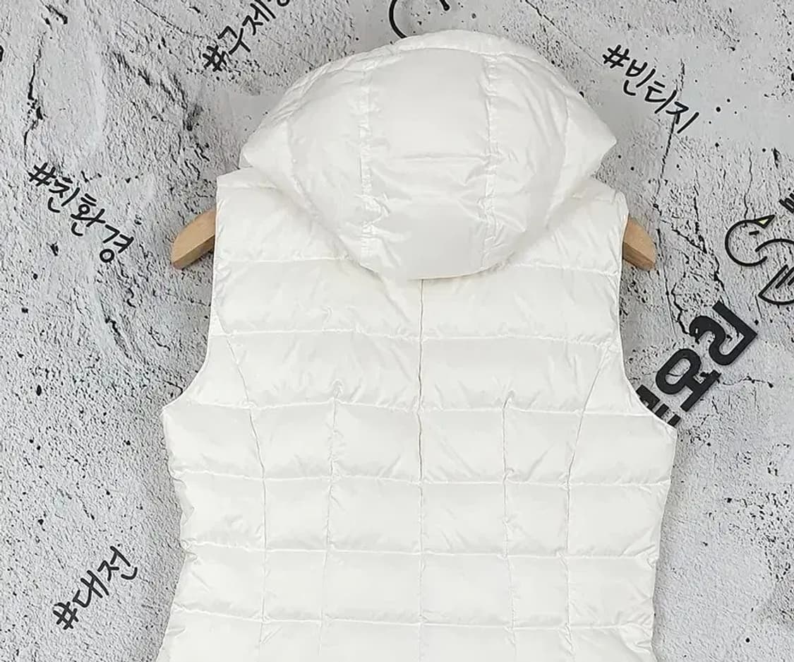 디즈니 DISNEY 퀄팅 덕다운 롱패딩 조끼 화이트 3400126 상품이미지6
