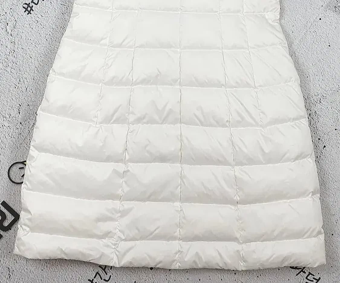 디즈니 DISNEY 퀄팅 덕다운 롱패딩 조끼 화이트 3400126 상품이미지7