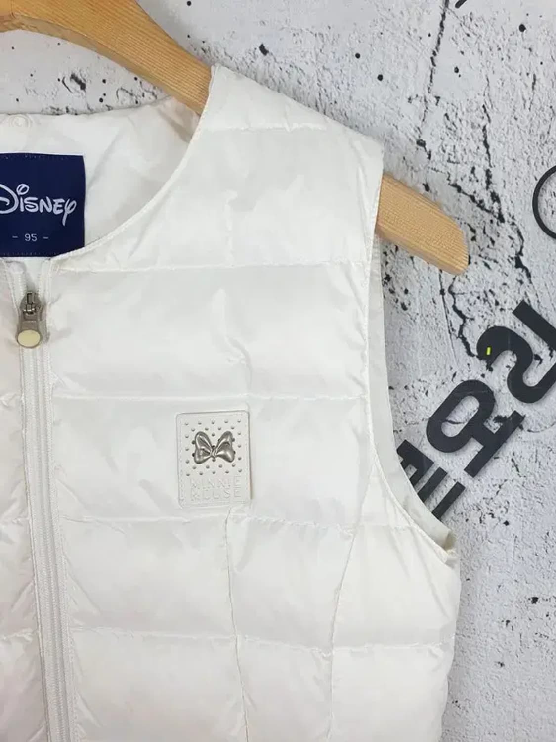 디즈니 DISNEY 퀄팅 덕다운 롱패딩 조끼 화이트 3400126 상품이미지8