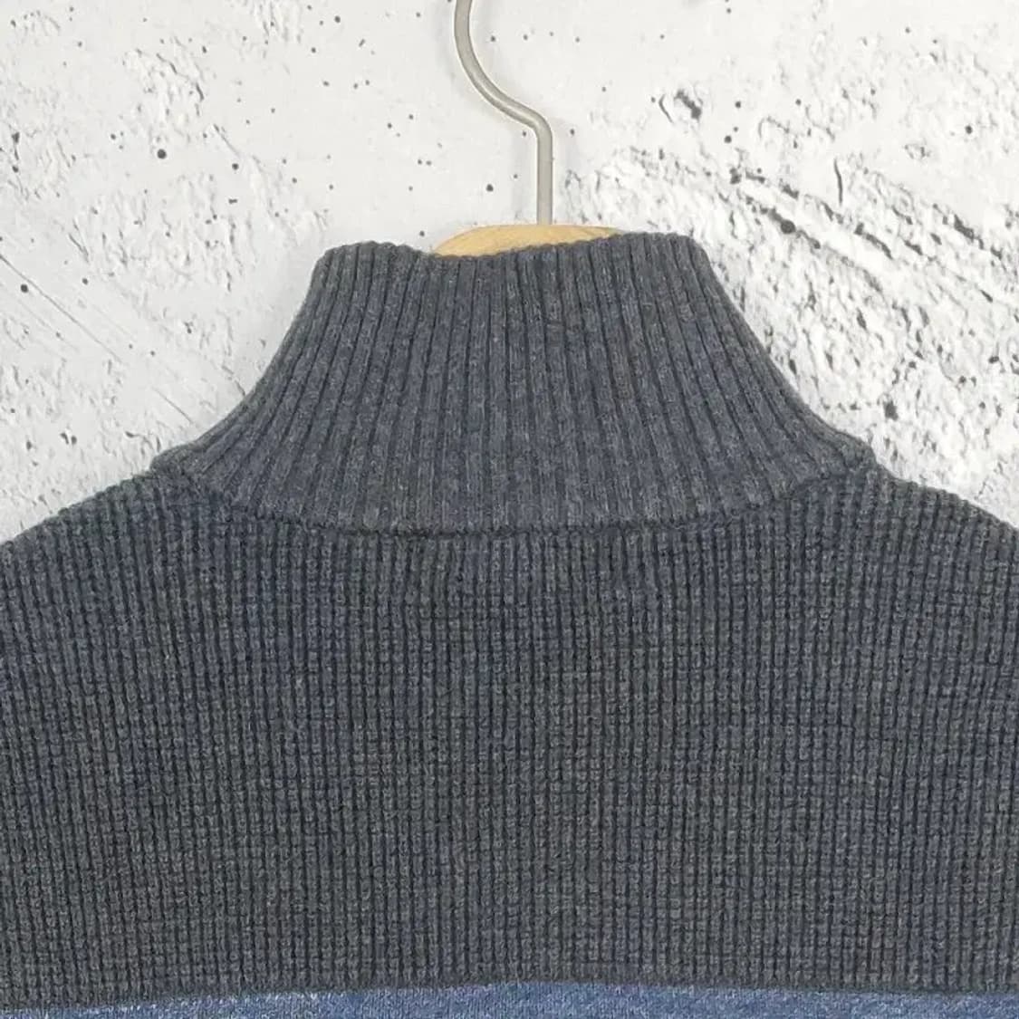 헤지스 스트라이프 모크넥 니트 집업 가디건 95 2400024 상품이미지8