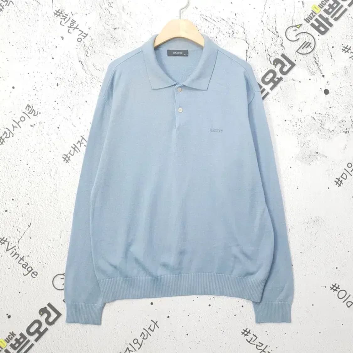 헤지스 HAZZYS 카라티 니트 라이트 블루 95 2400032 상품이미지1