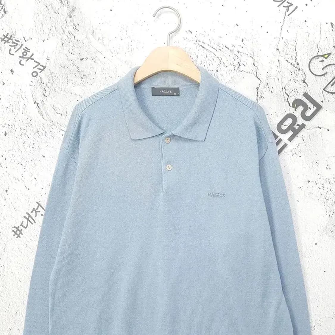 헤지스 HAZZYS 카라티 니트 라이트 블루 95 2400032 상품이미지3