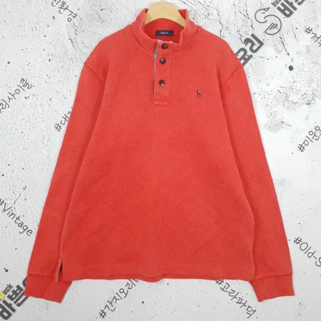 헤지스 HAZZYS 헨리넥 니트 스웨터 코랄 110 2400039 상품이미지1