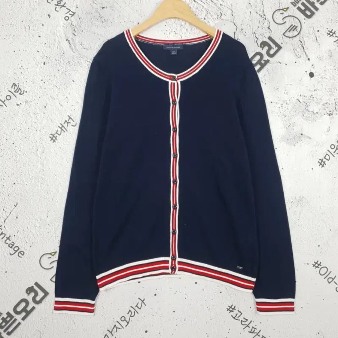 타미힐피거 TOMMY 라운드 여성 가디건 네이비 L 2400040 상품이미지1