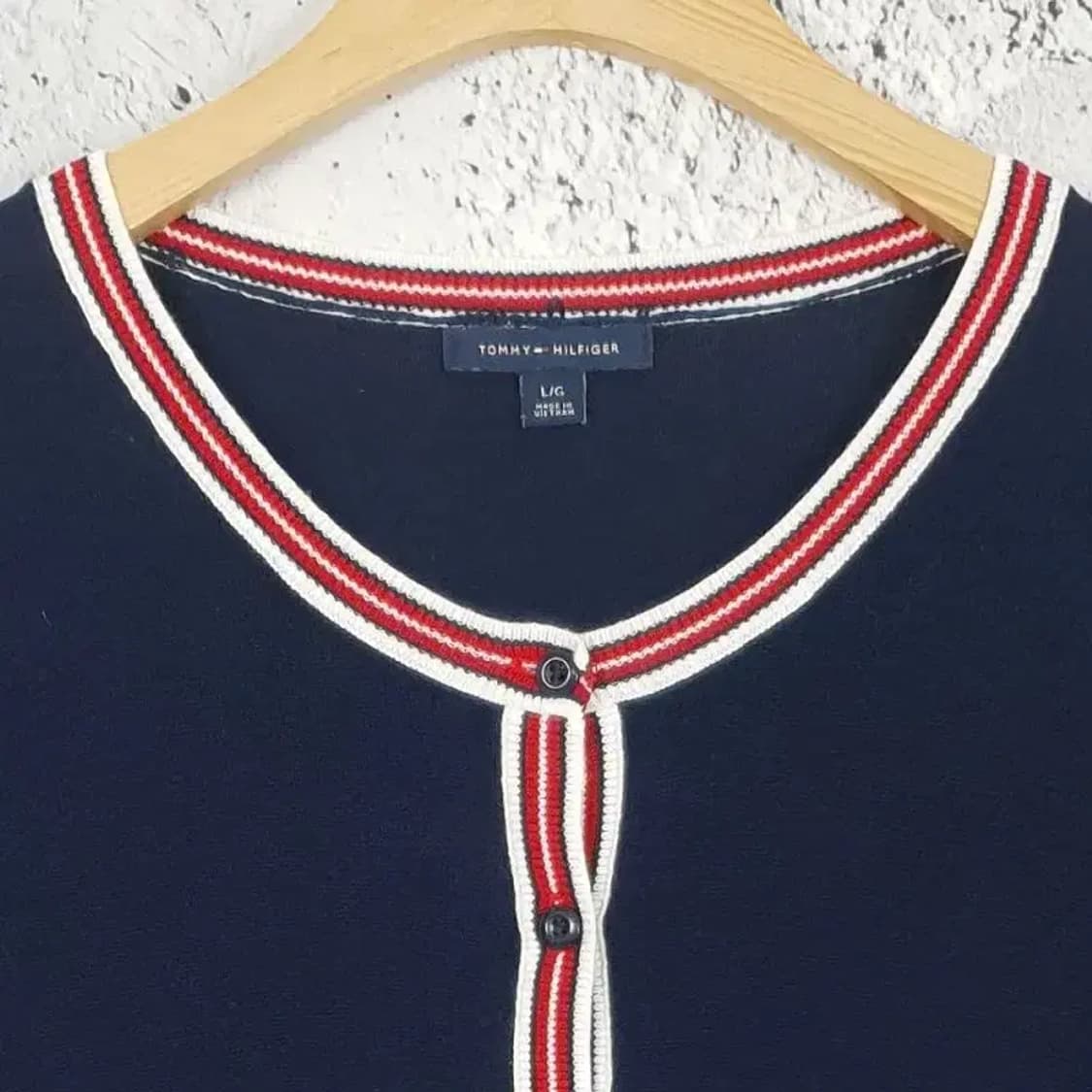 타미힐피거 TOMMY 라운드 여성 가디건 네이비 L 2400040 상품이미지6